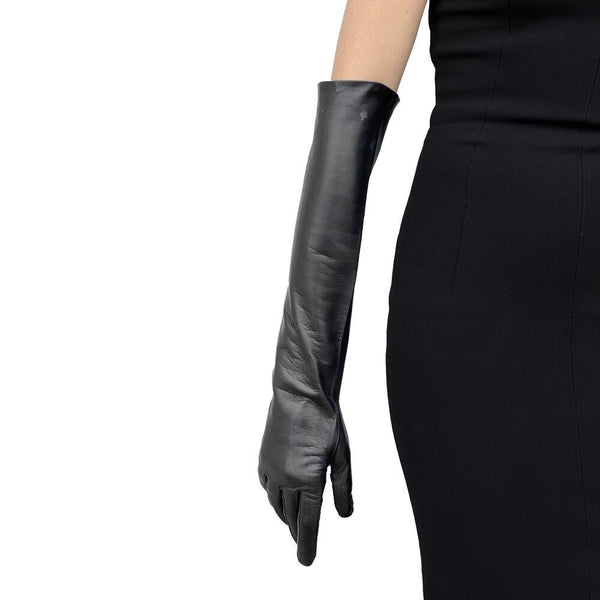 Lange leren operahandschoenen voor dames, Montserrat 12BT