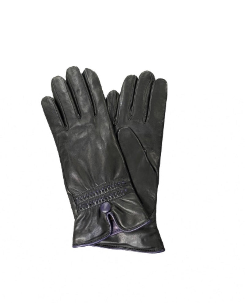 Dameshandschoenen van kasjmier gevoerd leer met contrasterende details Rosario 3