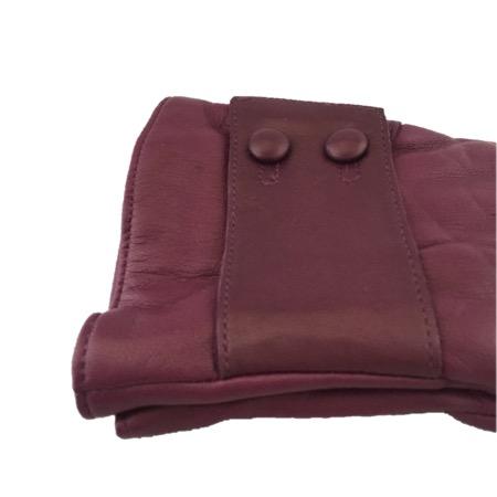Kasjmier gevoerde leren dameshandschoenen met armband met knopen.-Belle