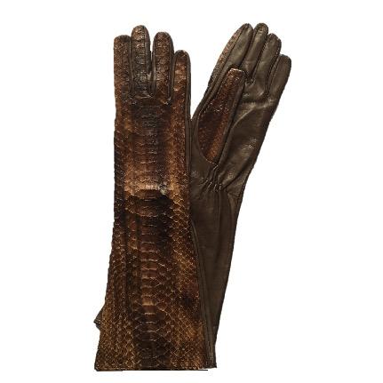 Dameshandschoenen met zijden voering en elleboogleer - Cleopatra Python