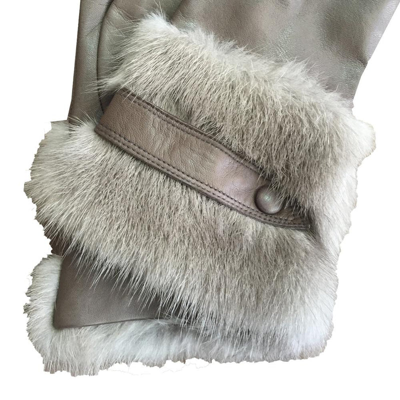Dameshandschoenen van lamsleer van nertsbont - Veronique Mink