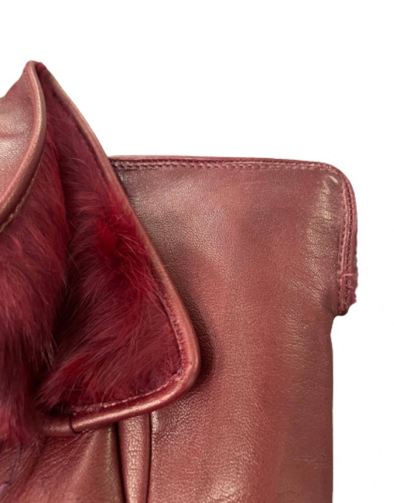 Dameshandschoenen van met bont gevoerd lamsleer Maya