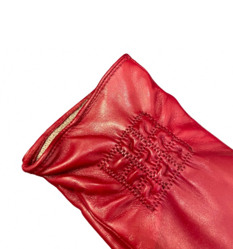 Dameshandschoenen met kasjmiervoering, doorgestikt leer, Ingrid
