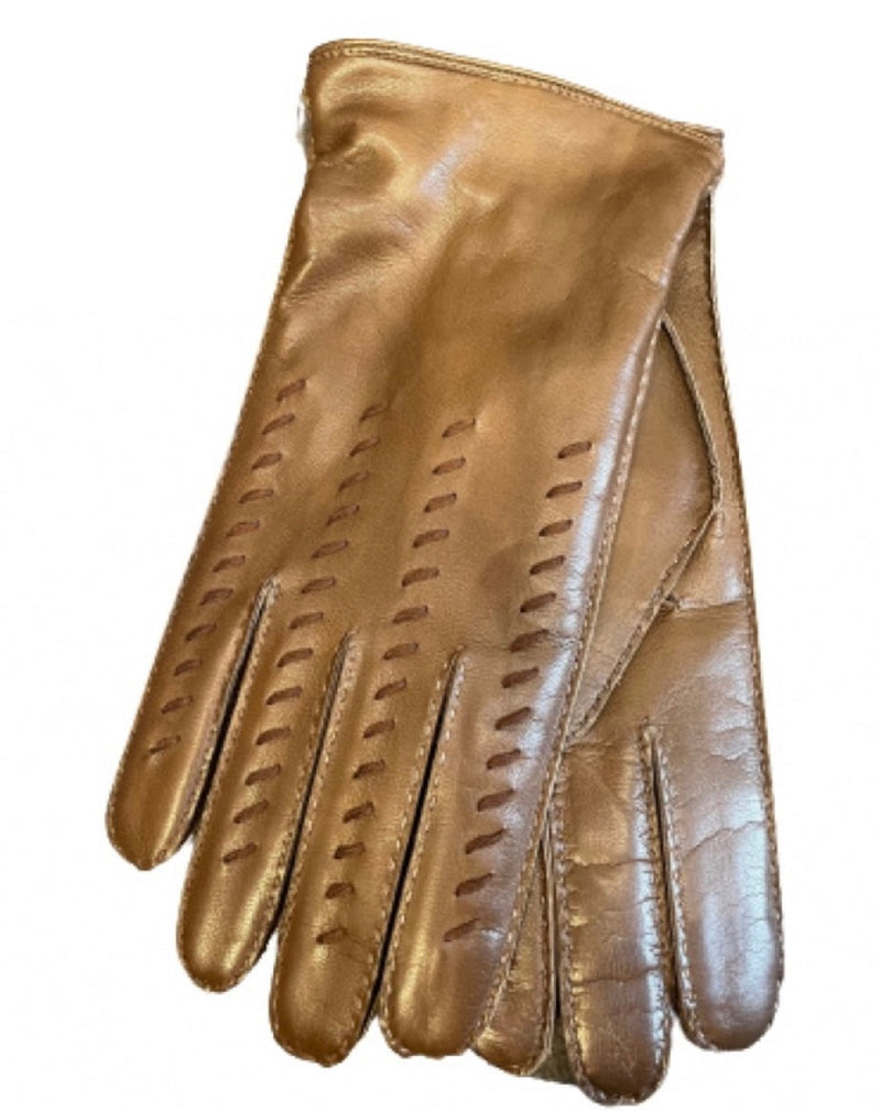 Handgenaaide herenhandschoenen in contrasterende kleur met kasjmier gevoerd leer -Garry