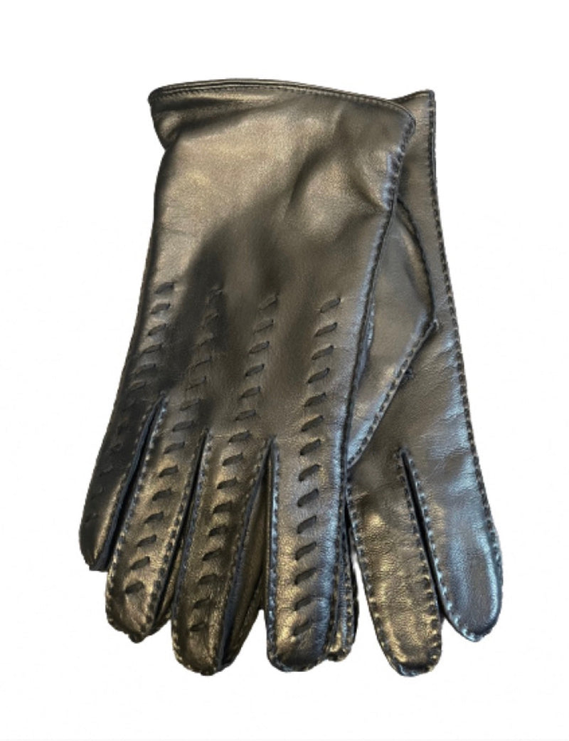 Handgenaaide herenhandschoenen in contrasterende kleur met kasjmier gevoerd leer -Garry