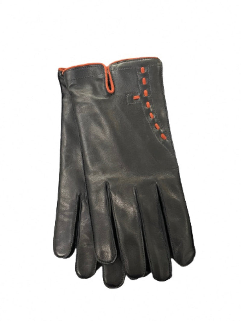 Handgenaaide herenhandschoenen van kasjmier gevoerd leer met contrasterende details -Tom