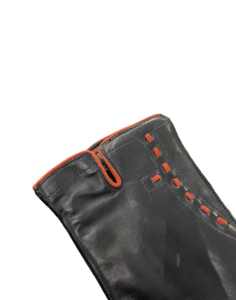 Handgenaaide herenhandschoenen van kasjmier gevoerd leer met contrasterende details -Tom