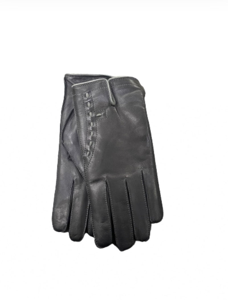 Handgenaaide herenhandschoenen van kasjmier gevoerd leer met contrasterende details -Tom