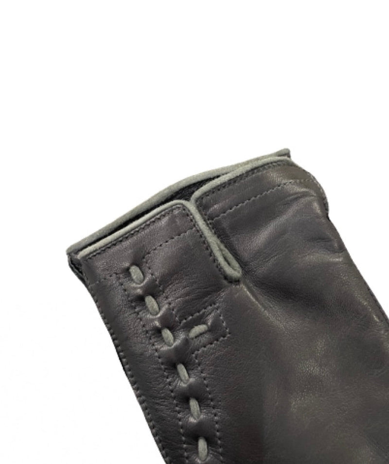 Handgenaaide herenhandschoenen van kasjmier gevoerd leer met contrasterende details -Tom