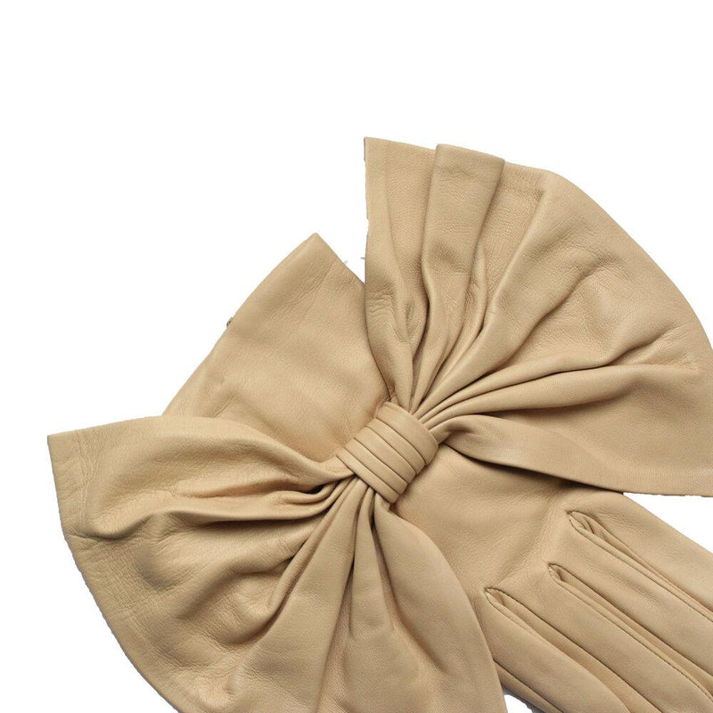 Dameshandschoenen van luxe leer met oversized strikdetail-Minnie Massive