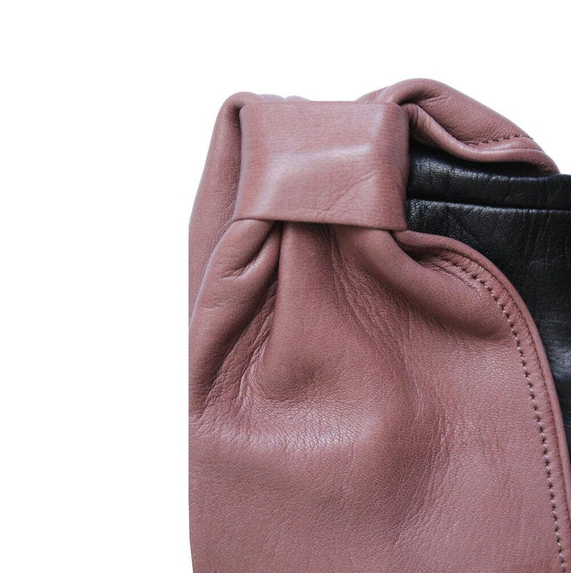 Dameshandschoenen met zijden voering en contrasterend leer - Julie