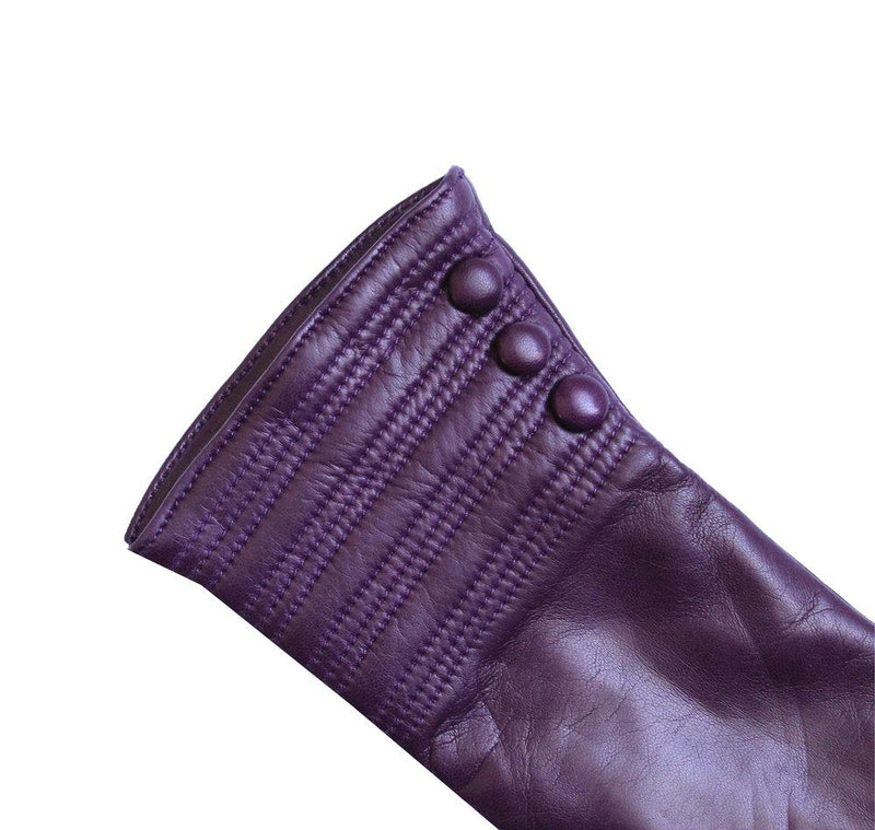 Kasjmier gevoerde leren dameshandschoenen met armbandstijl Detail-Marianne
