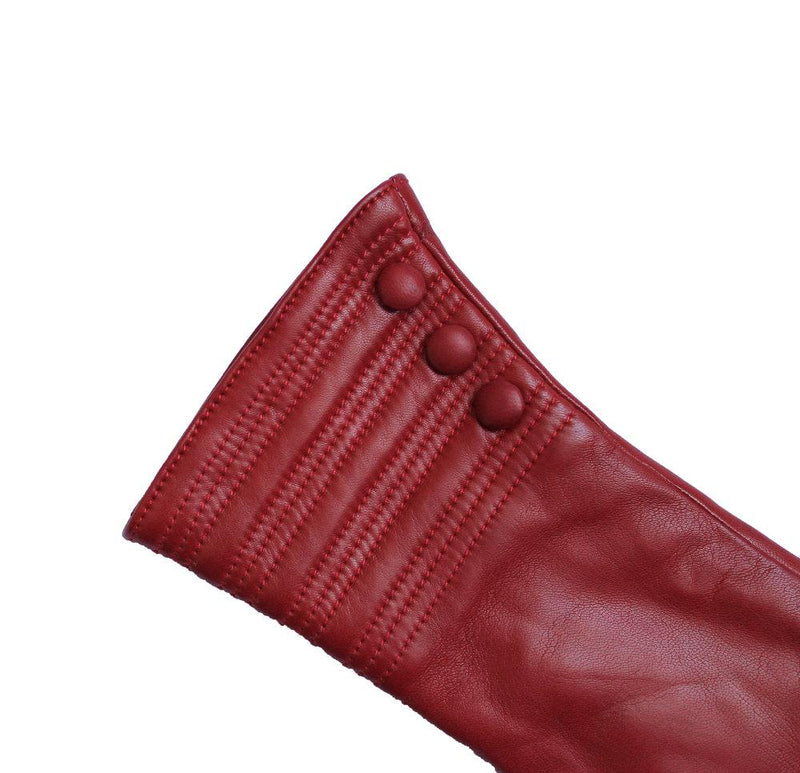 Kasjmier gevoerde leren dameshandschoenen met armbandstijl Detail-Marianne