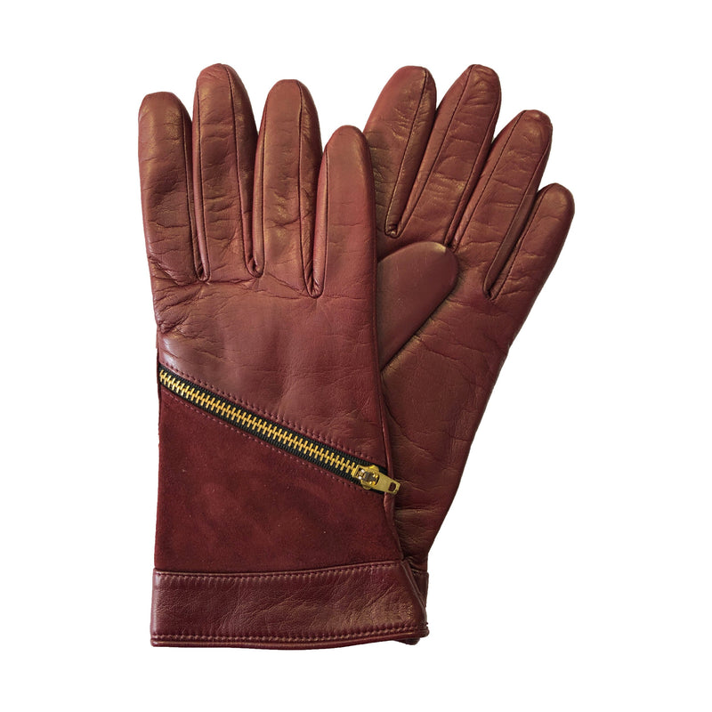 Dames kasjmier gevoerde suède Swatch lederen handschoenen-Jacqueline 2