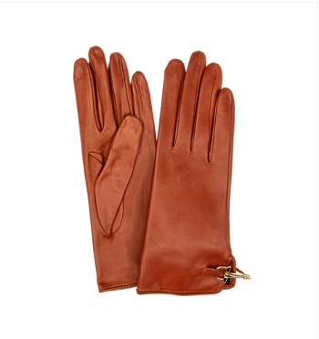 Leren dameshandschoenen met zijden voering, Horsebit-details, Isabella-sluiting op de rug