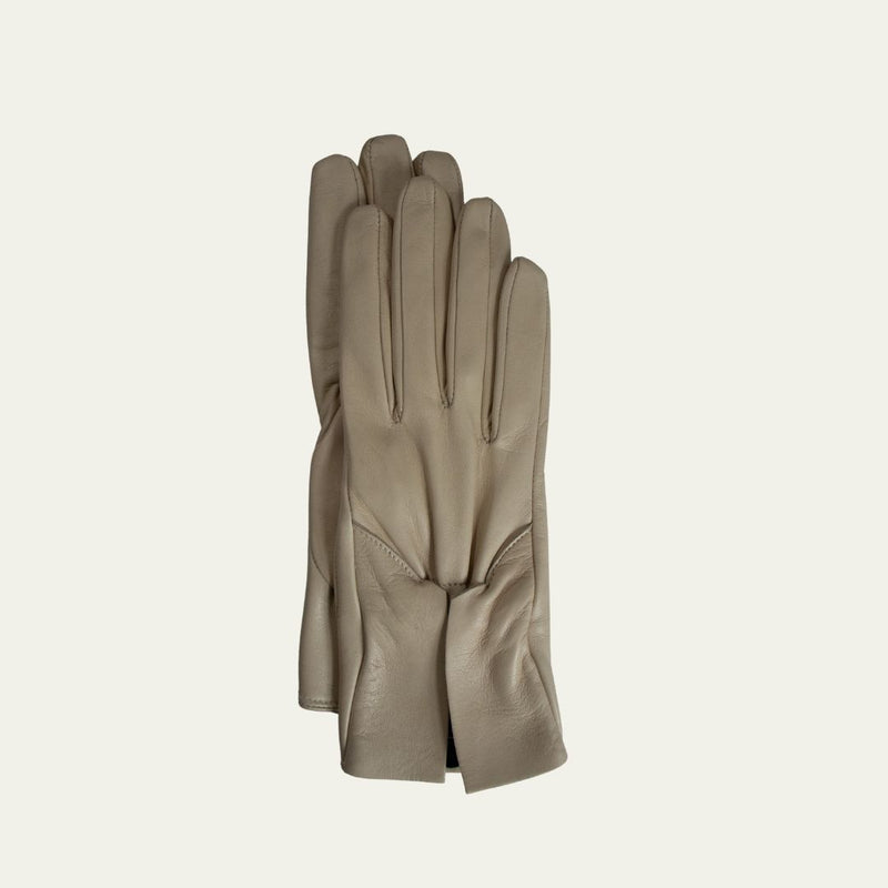 Leren dameshandschoenen met hoekige manchet.-Marnie