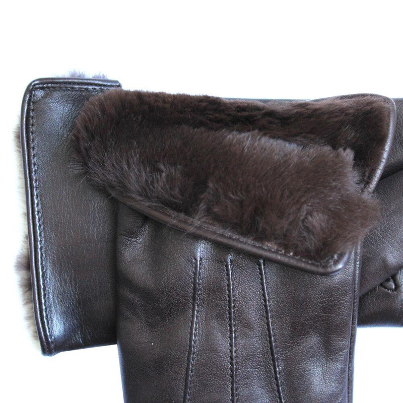 Dameshandschoenen van met bont gevoerd lamsleer Maya