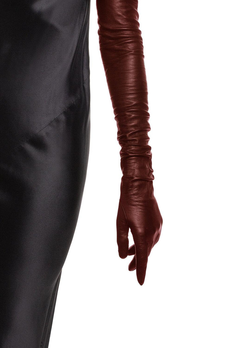 Dames Opera lange lederen handschoenen-Montserrat 16BT