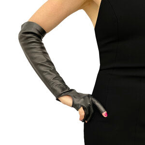 Vingerloze luxe leren dameshandschoenen-Montserrat vingerloos
