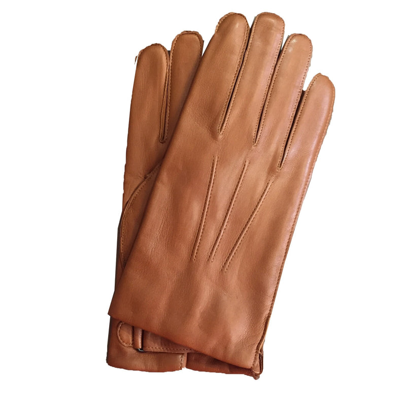 Met de hand genaaide, met kasjmier gevoerde lederen herenhandschoenen-Peter
