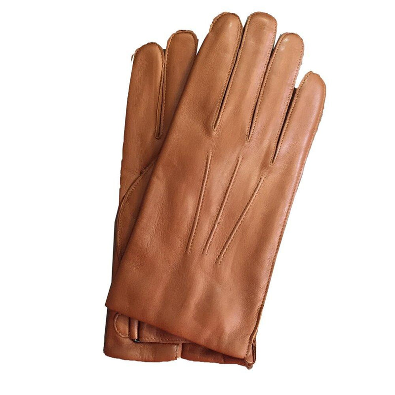 Met de hand genaaide, met kasjmier gevoerde lederen herenhandschoenen-Peter