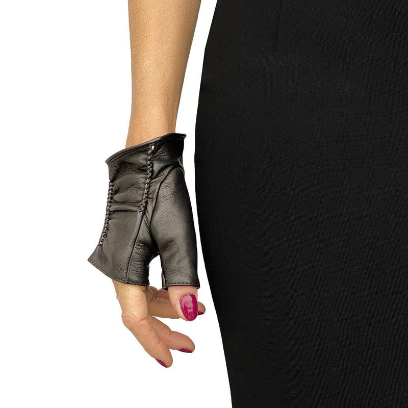 Vingerloze lederen dameshandschoenen-Renee