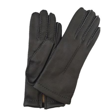 Met de hand genaaide dameshandschoenen van kasjmier gevoerd hertenleer, Robin