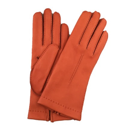 Met de hand genaaide dameshandschoenen van kasjmier gevoerd hertenleer, Robin