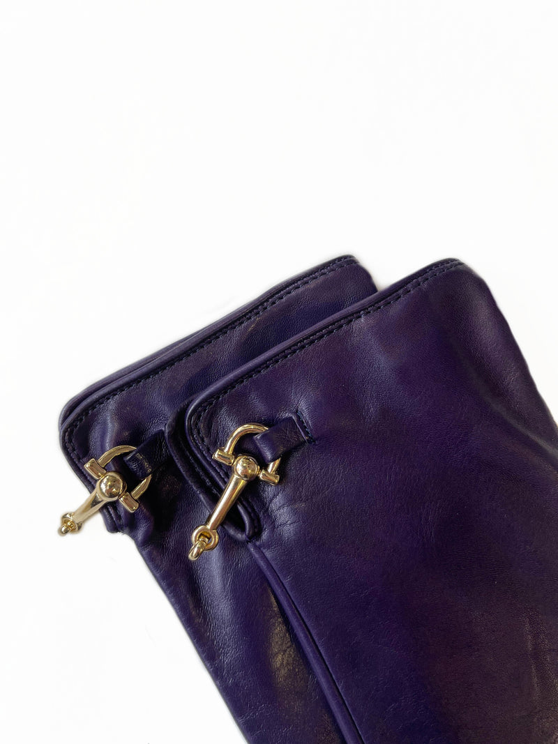 Leren dameshandschoenen met zijden voering, Horsebit-details, Isabella-sluiting op de rug