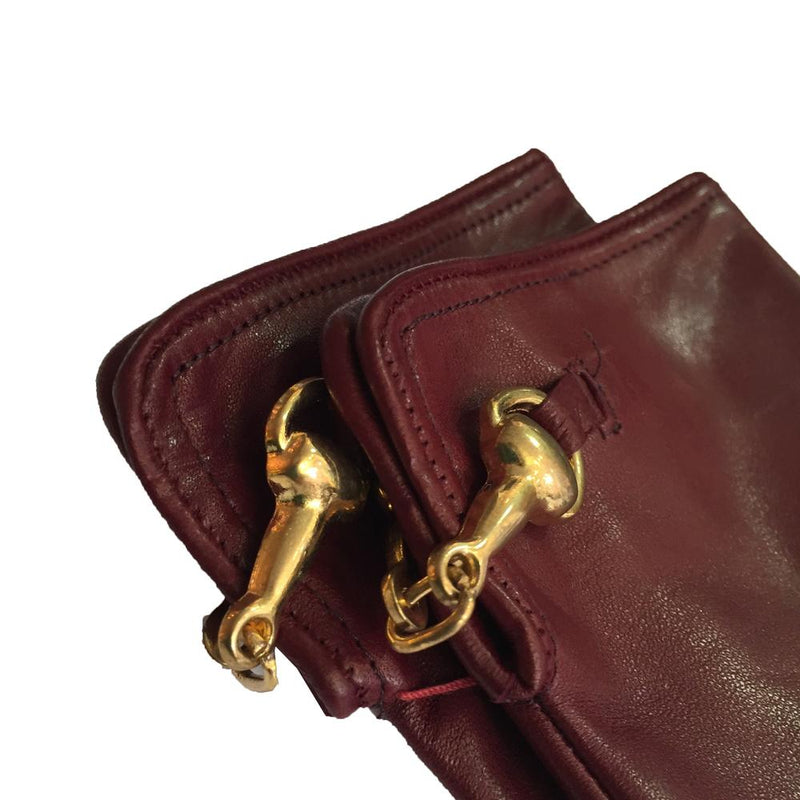 Leren dameshandschoenen met zijden voering, Horsebit-details, Isabella-sluiting op de rug