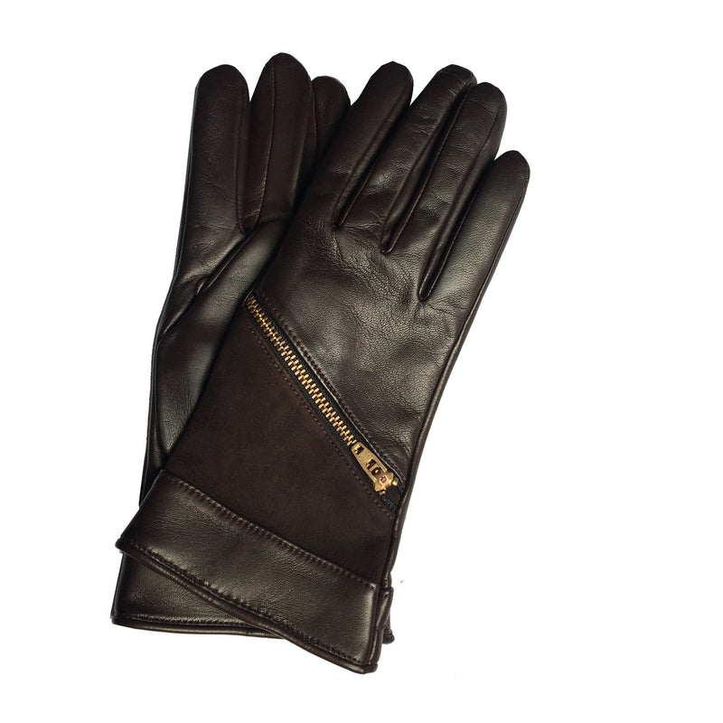 Dames kasjmier gevoerde suède Swatch lederen handschoenen-Jacqueline 2