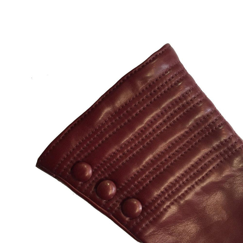 Kasjmier gevoerde leren dameshandschoenen met armbandstijl Detail-Marianne