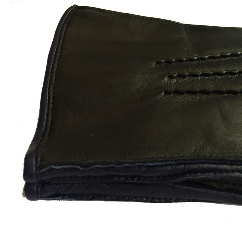 Herenhandschoenen van kasjmier gevoerd leer met contrasterende kleurdetails-O'Connell