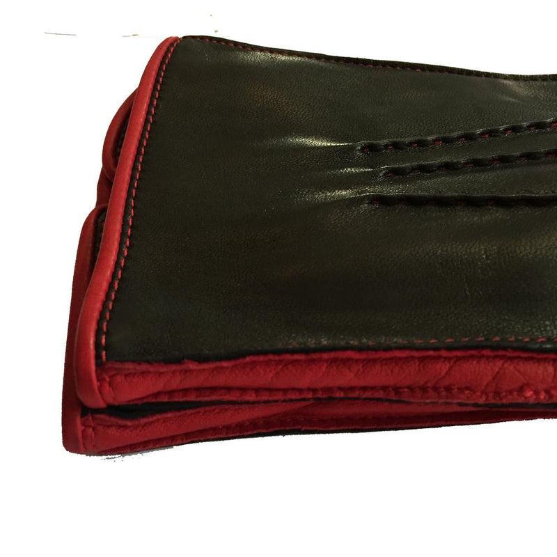 Herenhandschoenen van kasjmier gevoerd leer met contrasterende kleurdetails-O'Connell