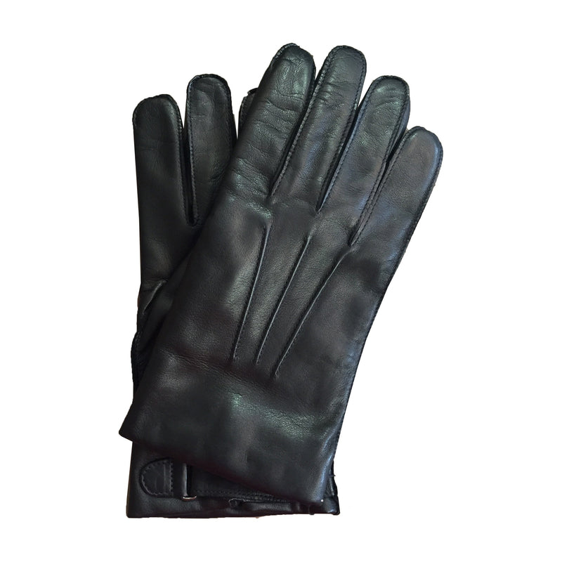 Met de hand genaaide, met kasjmier gevoerde lederen herenhandschoenen-Peter