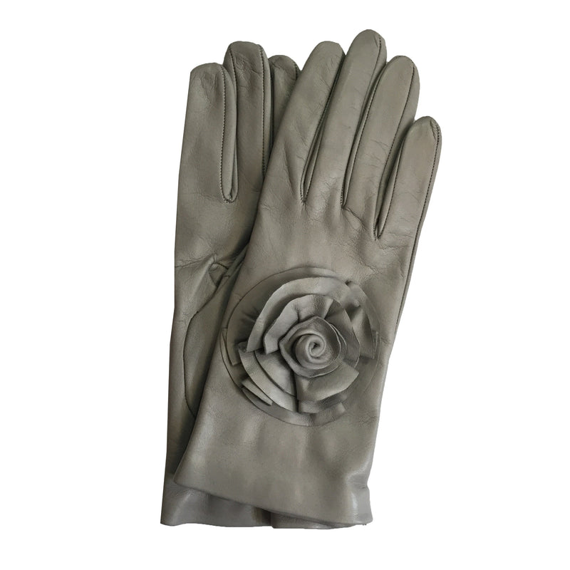 Rose lederen handschoenen