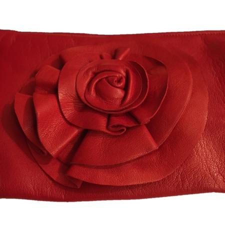 Rose lederen handschoenen