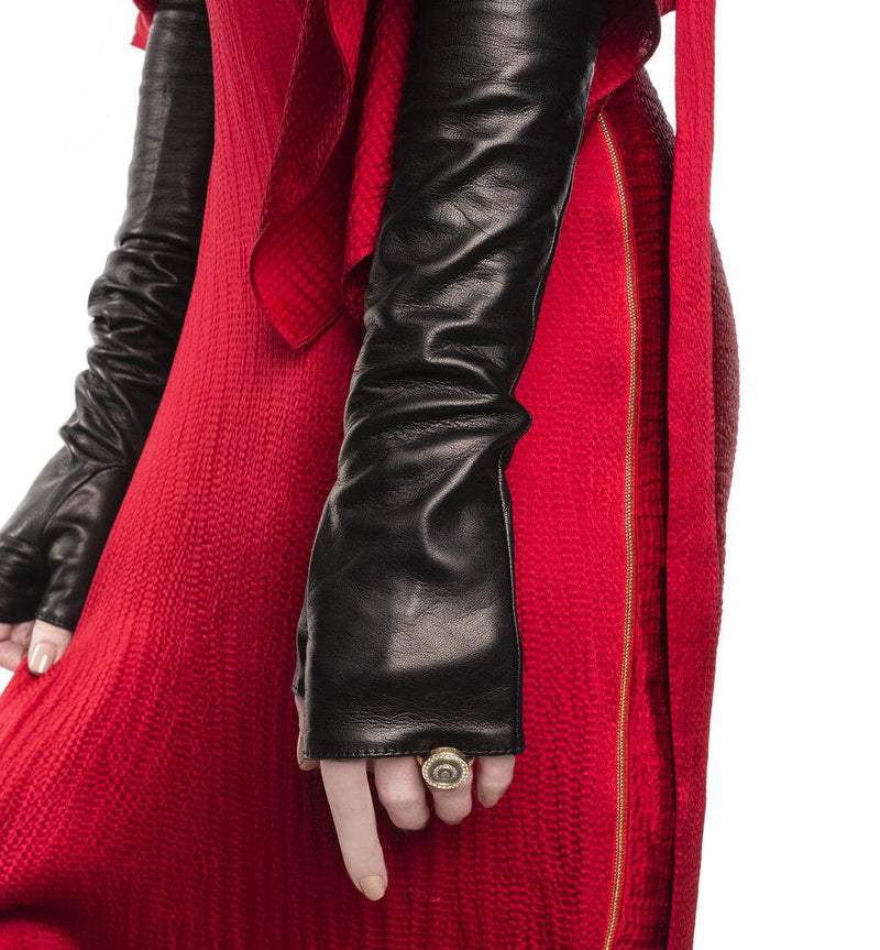 Dames Opera vingerloze lederen handschoenen-Fergie 10BT